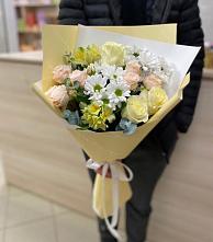 Букет цветов из:  Альстромерии, Розы и Хризантемы в Петропавловском